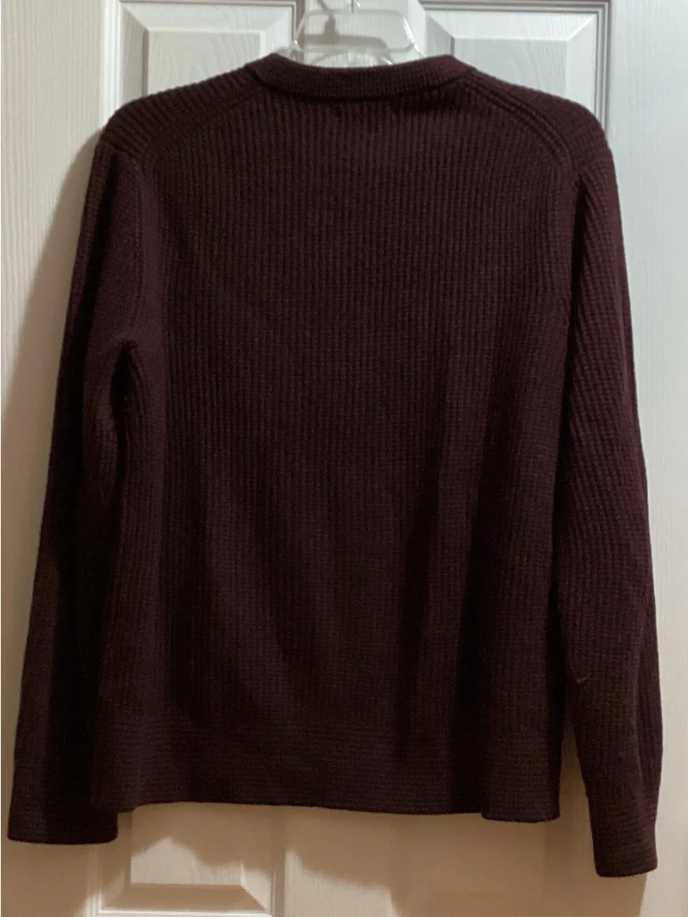 Banana Republic Men’s Waffle Knit Crewneck Sweater - Dark Burgundy